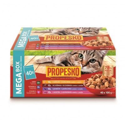 KAPSIČKA MAČKA 40x100g /10xHOV,10xKURA10xJAHŇA,10xZVERINA/ PROPESKO