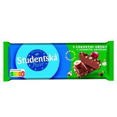 ČOKOLÁDA ŠTUDENTSKÁ PEČAŤ MLIEČNÁ S ORIEŠKAMI 90g