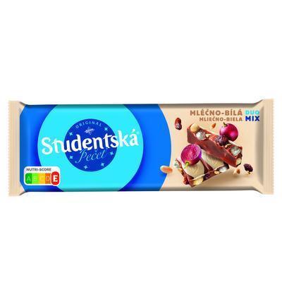 ČOKOLÁDA ŠTUDENTSKÁ PEČAŤ BIELA-MLIEČNA 90g