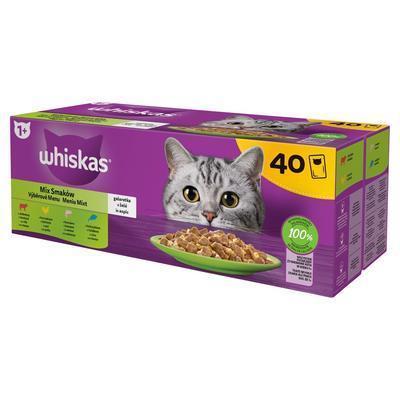KAPSIČKA MAČKA WHISKAS MIXOVANÝ VÝBER V ŽELÉ 40-PACK 3400g