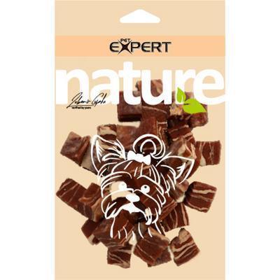 POCHÚŤKA PES KOCKY KAČACIE S TRESKOU 1,5cm 60g PET EXPERT NATURE