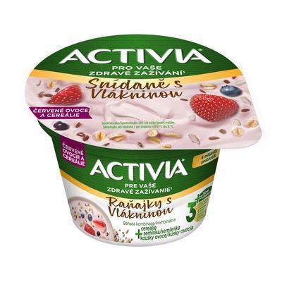 JOGURT ACTIVIA CEREÁLNE RAŇAJKY ČERVENÉ OVOCIE 170g DANONE