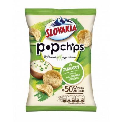 SNACK ZEMIAKOVÝ POPCHIPS KYSLÁ SMOTANA A CIBUĽKA 65g SLOVAKIA