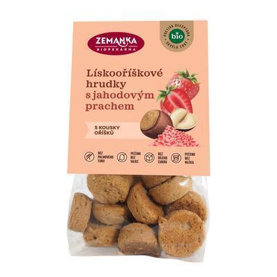 SUŠIENKY BIO LIESKOORIEŠKOVÉ HRUDKY S JAHODOVÝM PRACHOM 100g ZEMANKA