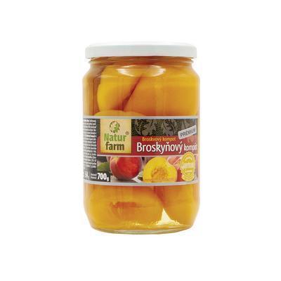 KOMPÓT BROSKYŇOVÝ 700g / PP 365g SKLO NATUR FARM