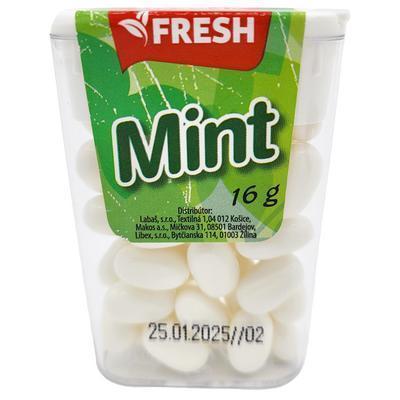 CUKRÍKY DRAŽÉ S MENTOLOVOU PRÍCHUŤOU MINT 16g FRESH
