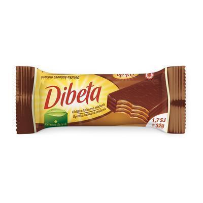 OBLÁTKY DIBETA S KAKAOVOU NÁP. CELOMÁČANÁ 32g
