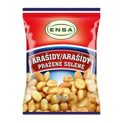 ARAŠIDY SOLENÉ LÚPANÉ PRAŽENÉ 100g ENSA