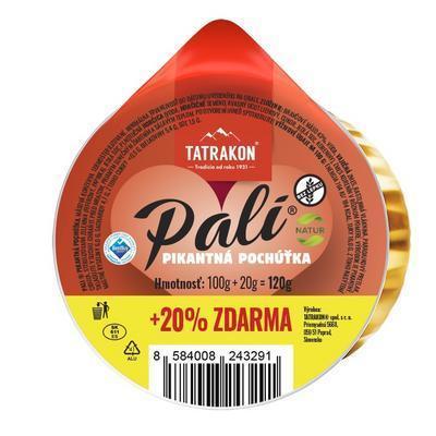 PAŠTÉTA PALI PIKANTNÁ MÄSOVÁ NÁTIERKA 100g+20% ZDARMA TATRAKON