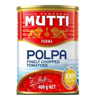 PARADAJKY JEMNE KRÁJANÉ POLPA 400g PLECH MUTTI