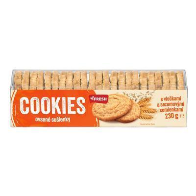 SUŠIENKY OVSENÉ COOKIES S VLOČKAMI A SEZAMOVÝMI SEMIENKAMI 230g FRESH