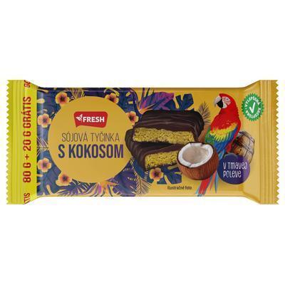 TYČINKA SÓJOVÁ KOKOS-RUM V HORKEJ POLEVE 100g FRESH