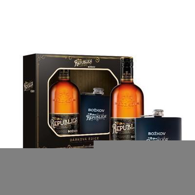 BOŽKOV REPUBLICA EXCLUSIVE 38% 0.5l BOŽKOV + PLOSKAČKA DARČEKOVÉ BALENIE