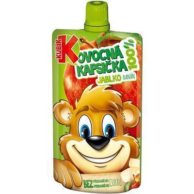 DETSKÁ VÝŽIVA BANÁN-JABLKO 100g KUBÍK 100% OVOCNÁ KAPSIČKA
