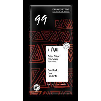 ČOKOLÁDA BIO HORKÁ 99% S KOKOSOVÝM CUKROM 80g VIVANI VEGAN