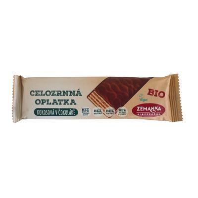 OBLÁTKA BIO CELOZRNNÁ Z JEDNOZRNKY KOKOSOVÁ V ČOKOLÁDE 40g ZEMANKA