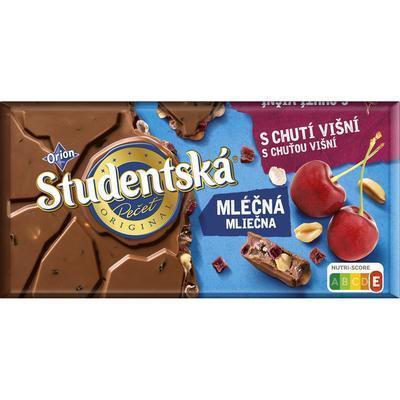 ČOKOLÁDA ŠTUDENTSKÁ PEČAŤ MLIEČNA S VIŠŇAMI 170g