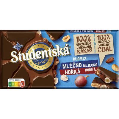 ČOKOLÁDA ŠTUDENTSKÁ PEČAŤ MLIEČNO-HORKÁ 170g