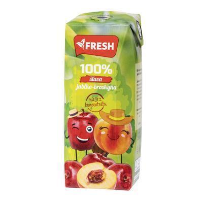 DŽÚS JABLKO-BROSKYŇA 100% 0.25l FRESH