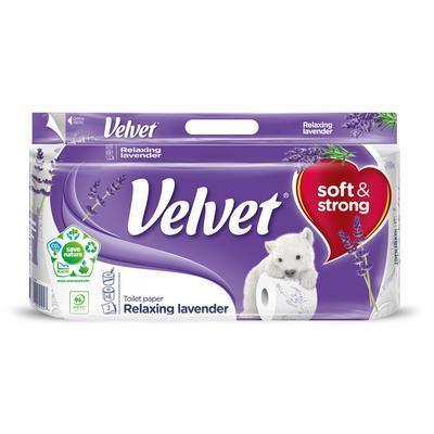 PAPIER TOALETNÝ VELVET RELAXING LAVENDER 8ks 3-VRST.
