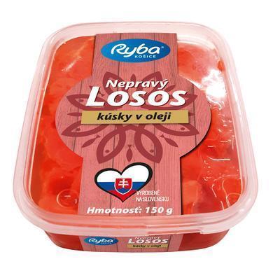 LOSOS NEPRAVÝ V OLEJI SLANÝ KÚSKY 150g RYBA