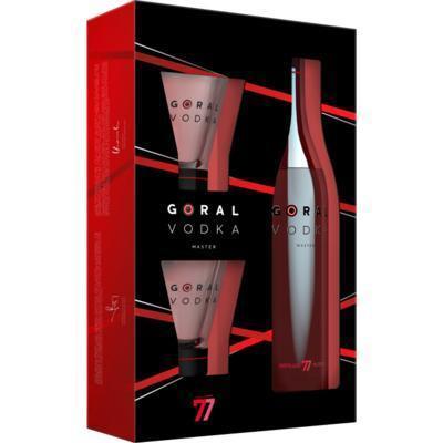 VODKA GORAL MASTER 40% 0.7l+ 2 POHÁRE DARČEKOVÁ KRABICA