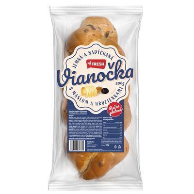 VIANOČKA S MASLOM A HROZIENKAMI 500g FRESH