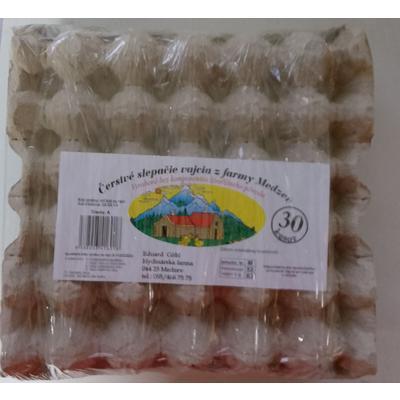 VAJCIA SLEPAČIE 30ks "M" /PODSTIELKOVÝ CHOV/ FARMA MEDZEV