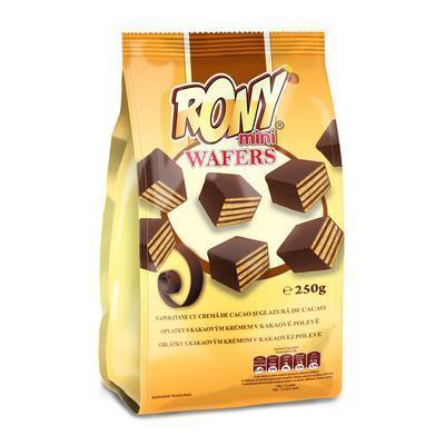 OBLÁTKY S KAKAOVÝM KRÉMOM V KAKAOVEJ POLEVE 250g RONY