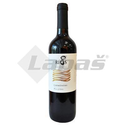 VÍNO 8RIOS CARMENERE RESERVA 0.75l ČERVENÉ SUCHÉ