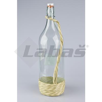 FĽAŠA SKLENENÁ S KLIPSOM 2l OVINUTÁ