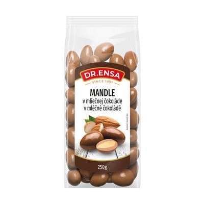 MANDLE V MLIEČNEJ ČOKOLÁDE 250g DR. ENSA