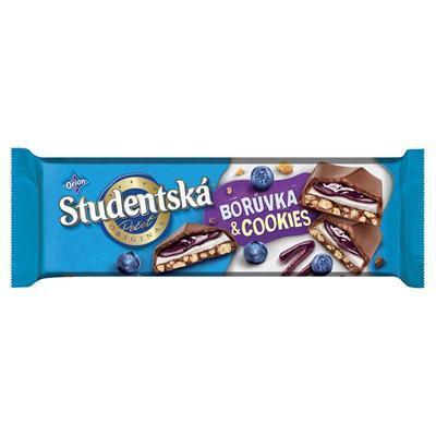 ČOKOLÁDA ŠTUDENTSKÁ PEČAŤ S ČUČORIEDKOVOU NÁPLŇOU 235g