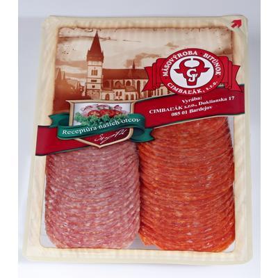 SALÁMA MIX TREBIŠOVSKÁ+STAROSLOVENSKÁ KRÁJANÁ 75g CIMBAĽÁK