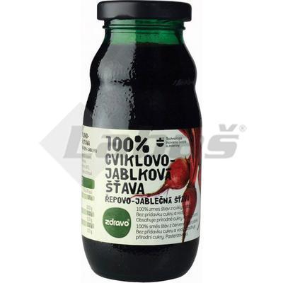 ŠŤAVA 100% CVIKLA, JABLKO 0.2l ZDRAVO SKLO