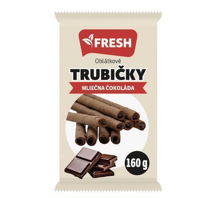 TRUBIČKY OBLÁTKOVÉ MLIEČNA ČOKOLÁDA 160g FRESH
